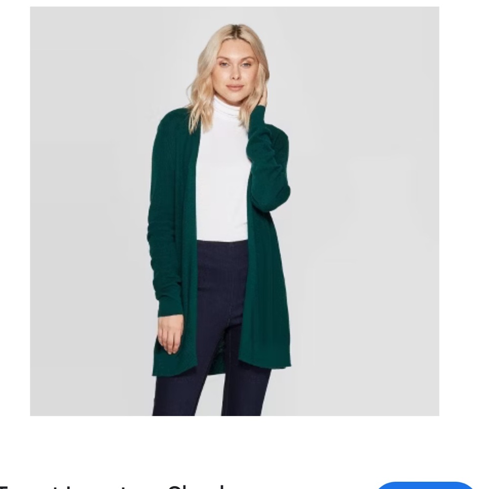 CAROL ROSE Large Green Hooded Cardigan - Picture 2 of 14